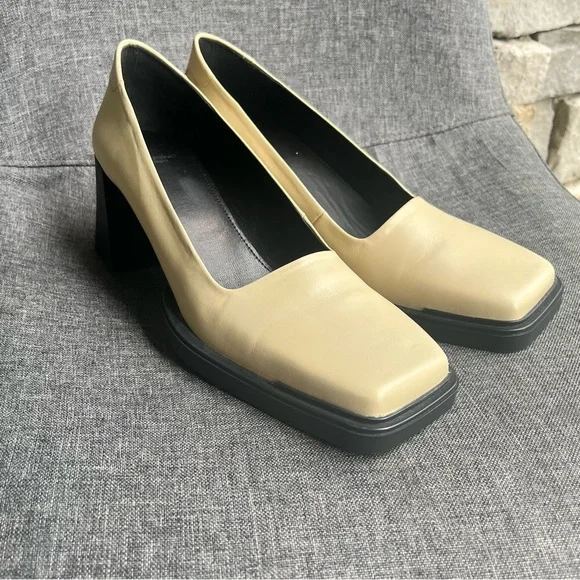 Vagabond Womens Edwina Square Toe Pumps Biscotti Size EU40 US9.5-10 3" Heel - Picture 2 of 8